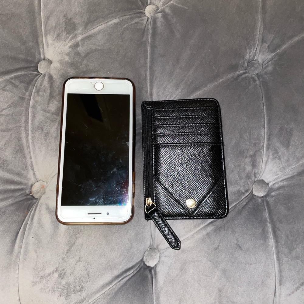 BLACK LEATHER KATE LANDRY WALLET